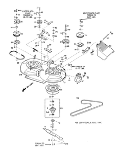 Mower Deck Assembly Diagram and Parts List for 933E 12AE751100-Cut Cub Cadet Lawn Mower